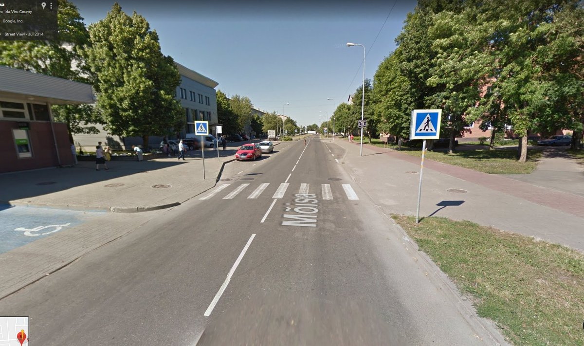 Narva, Mõisa 8b juures (Google Street View ekraanitõmmis)
