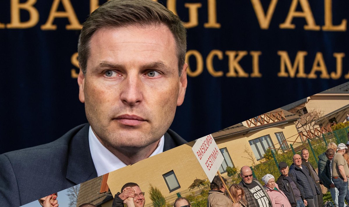 Vasakul ülal kaitseminister Hanno Pevkur. Paremal all pilt laupäevasest inimketist Tamula järve ääres.