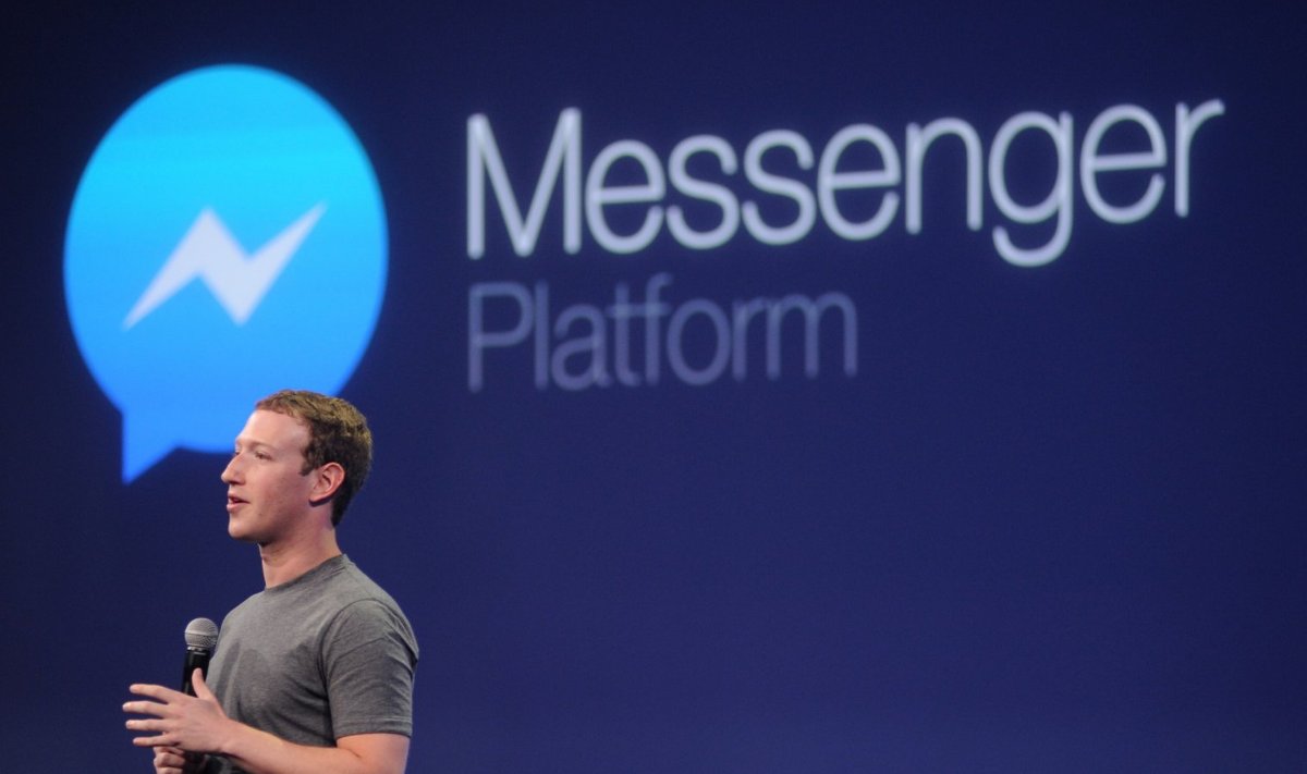 Facebooki juht Mark Zuckerberg Messengeri tutvustamas. 