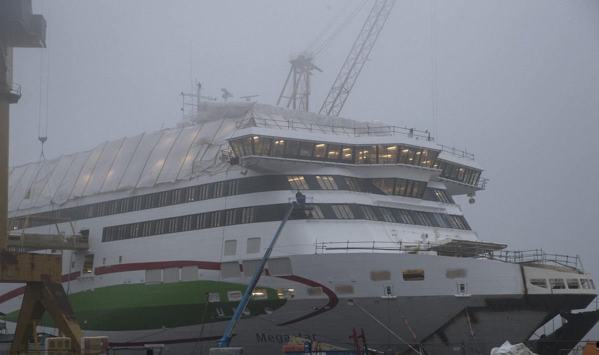 Tallinki uue laeva vanema sõsara Megastari ehitus Turu laevatehases