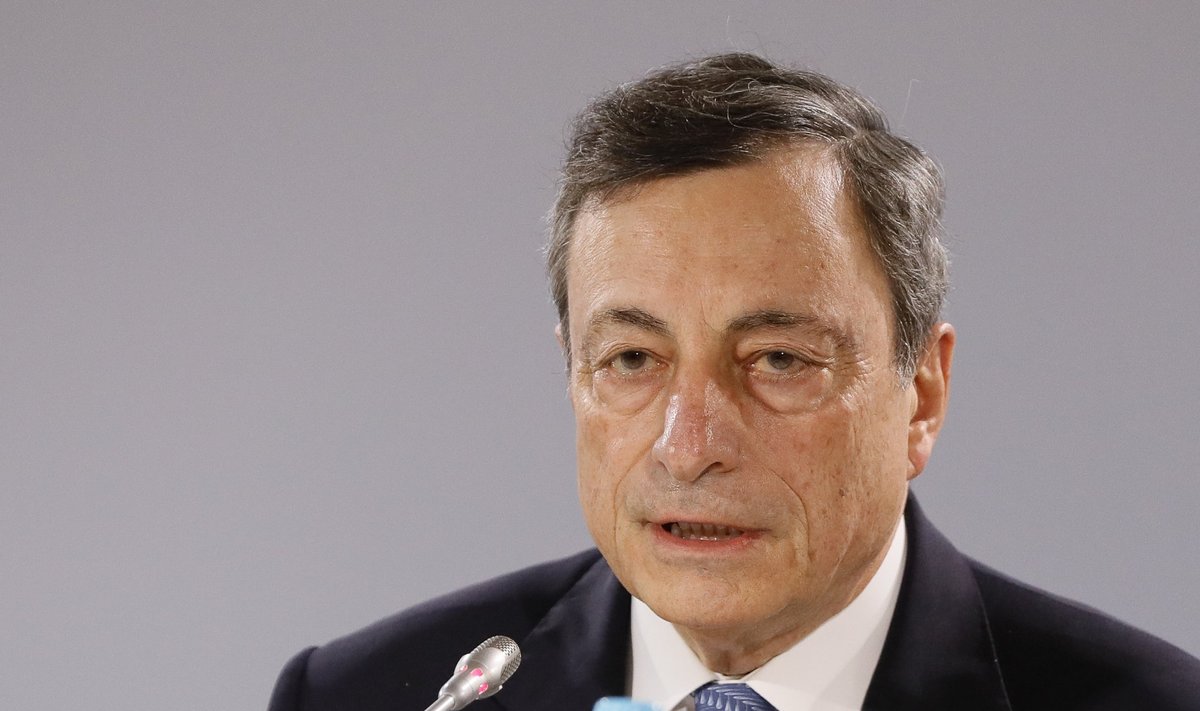 Euroopa keskpanga president Mario Draghi EKP pressikonverentsil Tallinnas