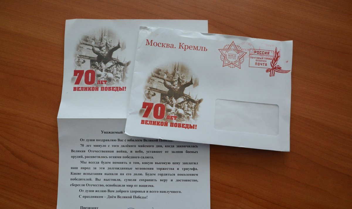 Vene president saadab võidupüha eel sõjast osavõtnuile tervituskirju.