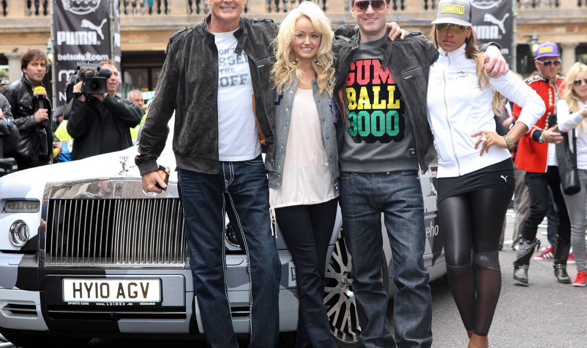 David Hasselhoff, Hayley Hasselhoff, Maximillion Cooper ja Eve Gumball 3000 avamisel Londonis 2011. aastal.