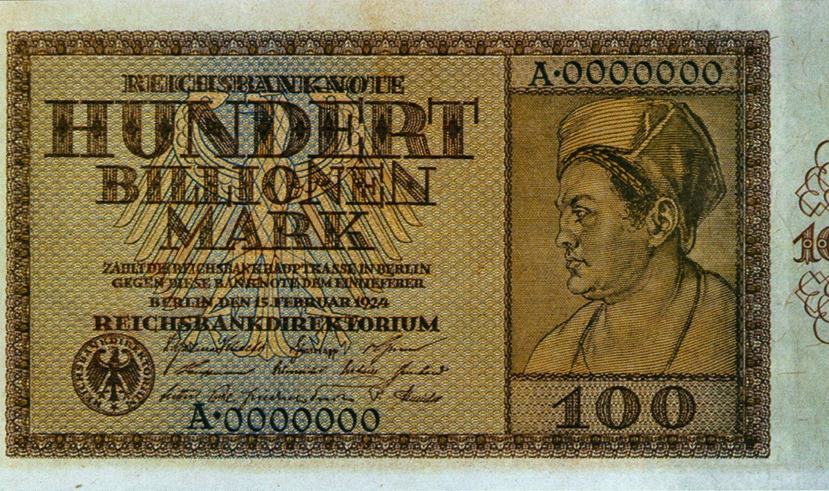 Saksa saja miljardi margane rahatäht 1924. aastast