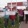 Video:Talleggi töötajad korraldasid Tabasalus asuva tehase ees piketi
