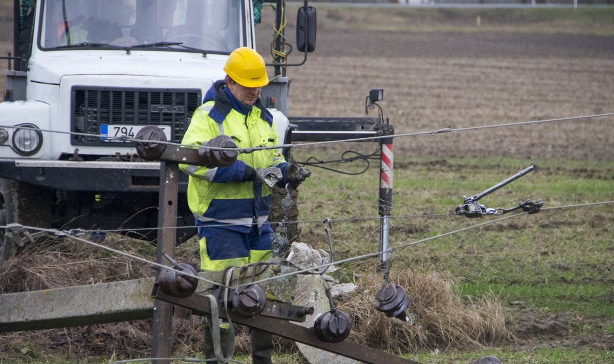 Elektrilevi likvideerib Saaremaal tormikahjustusi