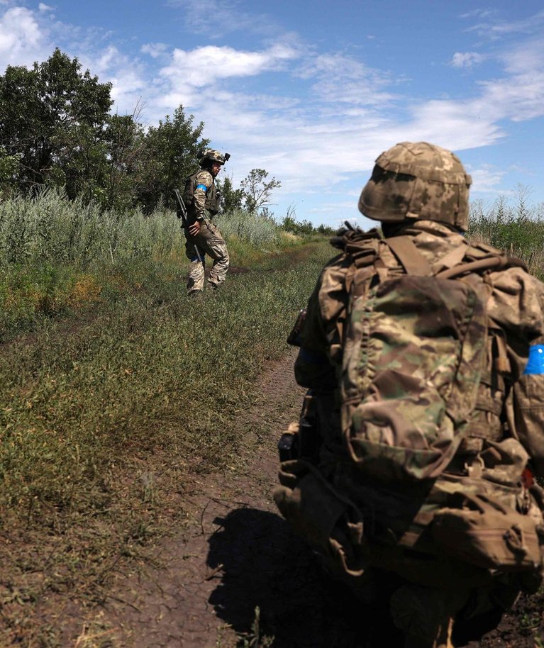 Ukraina sõdurid Klištšijivka lähedal. Foto tehtud 13. juulil 2023.