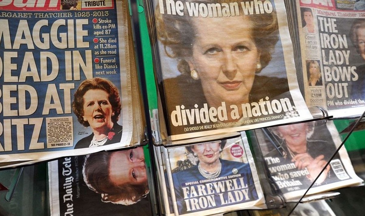 Eile oli Margaret Thatcher iga Briti lehe esikaanel.