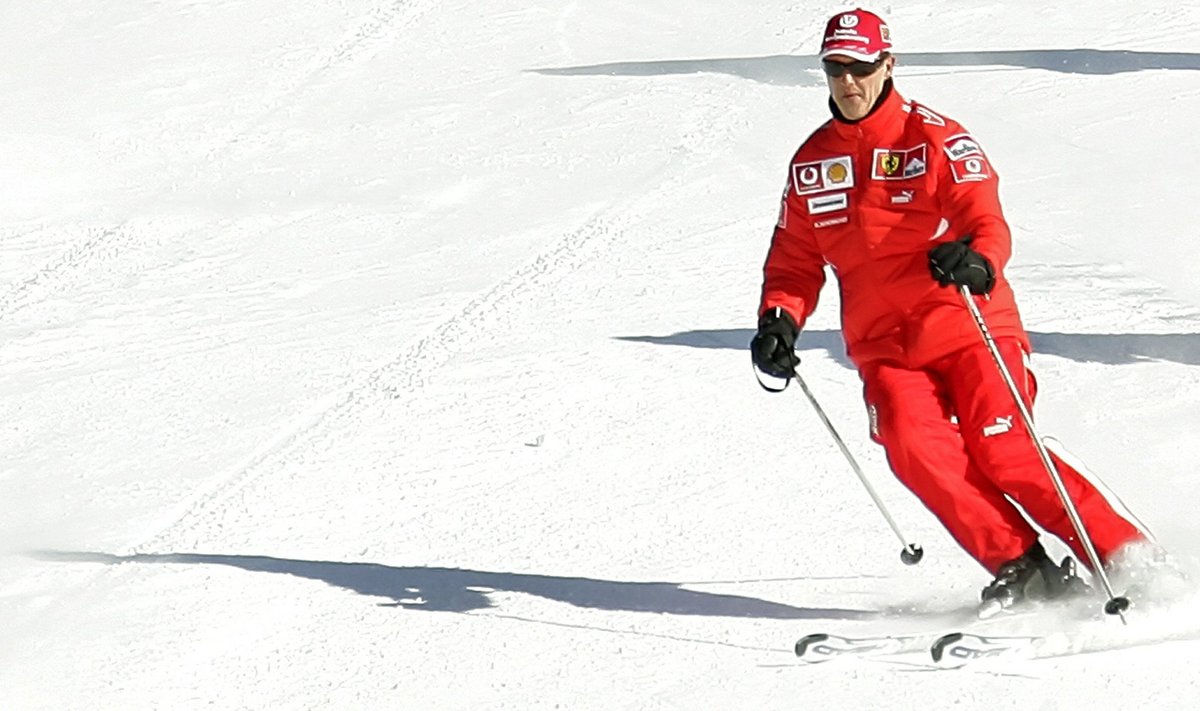 File photo shows then Ferrari Formula One driver Michael Schumacher of Germany skiing during his team's winter retreat in the Dolomite resort of Madonna Di Campiglio