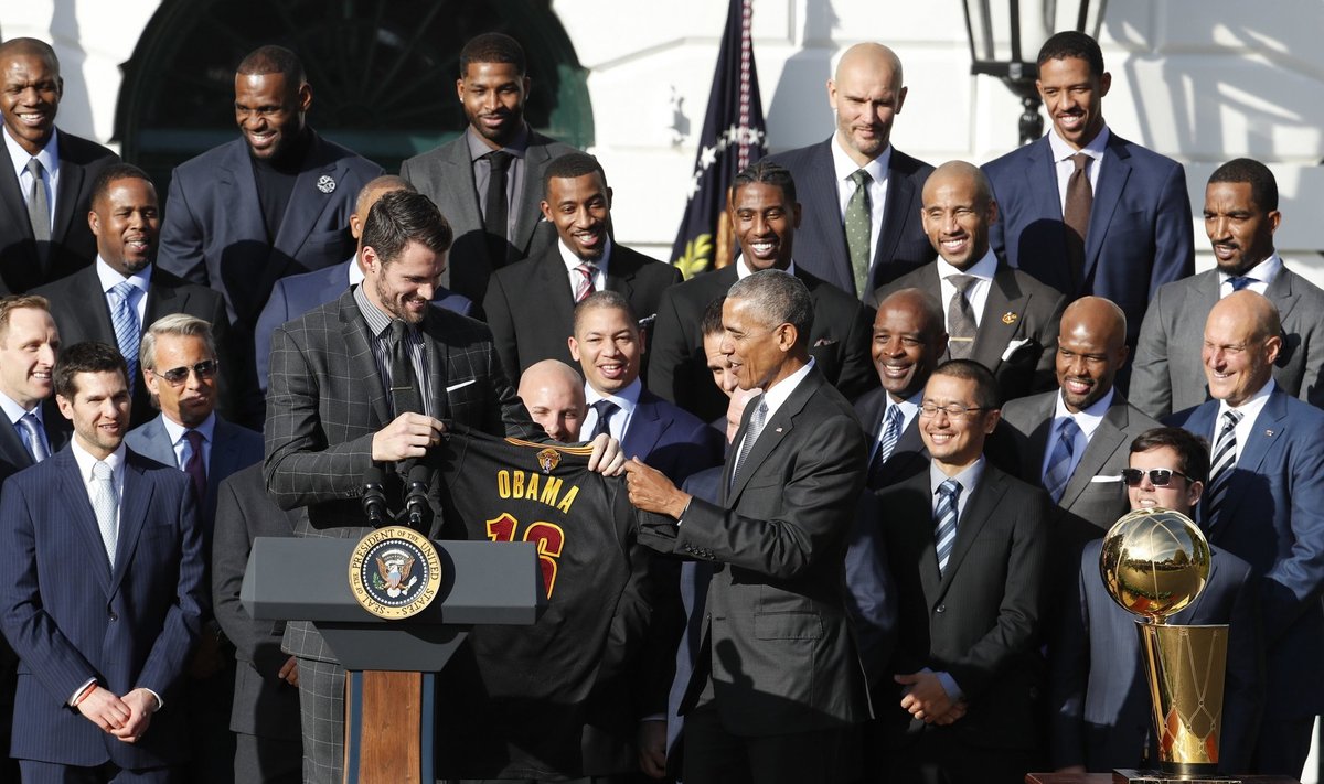 NBA meisterklubi Cleveland Cavaliers Barack Obama vastuvõtul