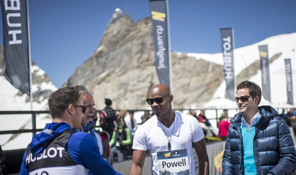 Dario Cologna ja Asafa Powell kohtusid Šveitsi alpides.