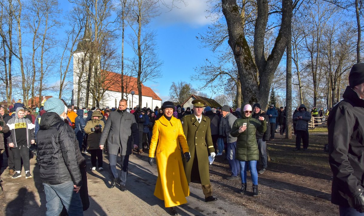 President Kersti Kaljulaid tänavu vabariigi aastapäeval Viljandis.