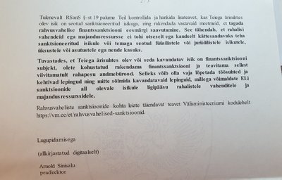 Kapo kiri Tallinna linnavalitsusele