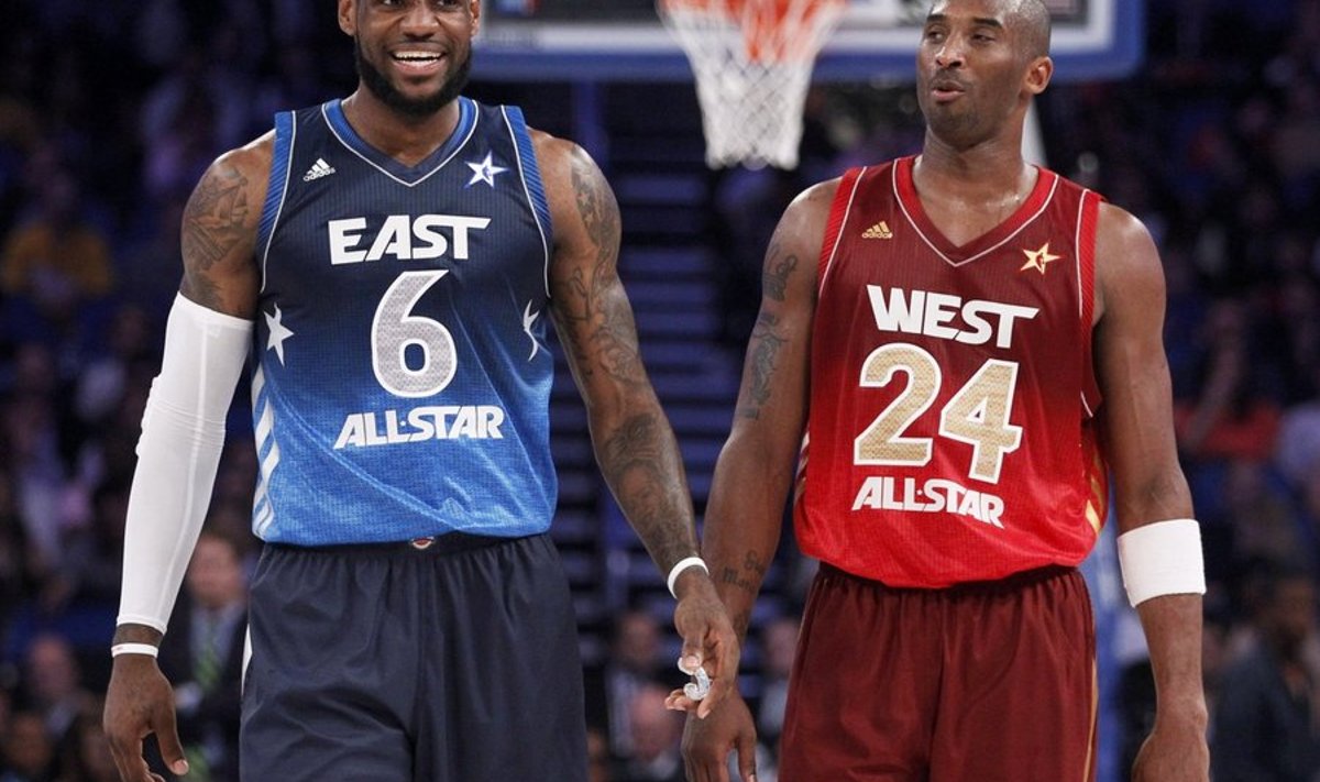 LeBron James ja Kobe Bryant.