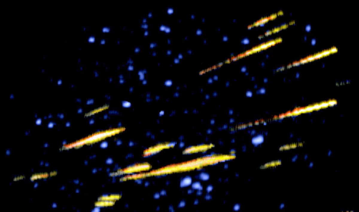 Illustreerival eesmärgil hetk reaalsest meteoorisajust. (Foto: Wikimedia Commons / NASA Amesi uuringukeskus, S. Molau ja P. Jenniskens)