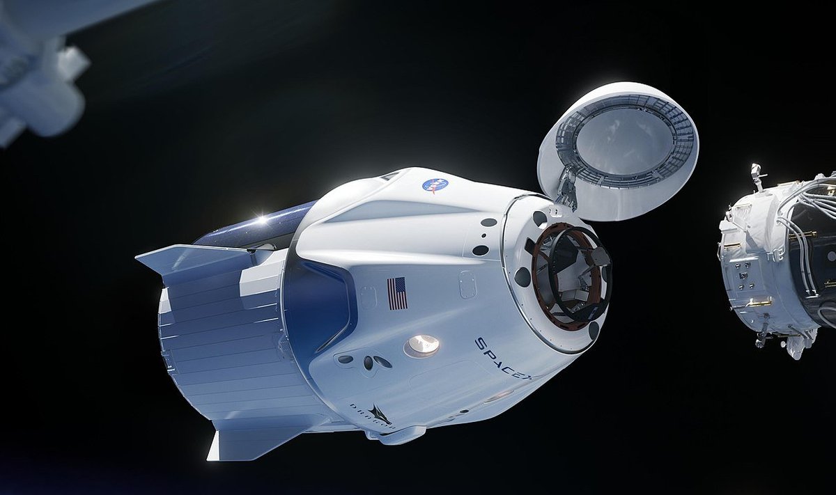 Crew Dragon valmistub ISS-iga ühendust looma (Foto: Wikimedia Commons / SpaceX, NASA)