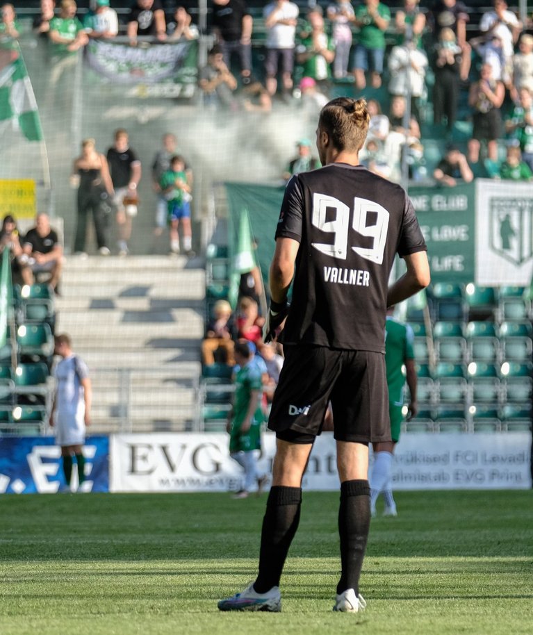 Karl Andre Vallner tegi FCI Levadia väravas hea esituse. Seda nägi oma silmaga Eesti kõrgliiga rekordpublik.