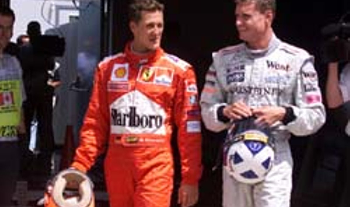 Suured rivaalid David Coulthard ja Michael Scumacher said Mugellos taas üksteisega rammu katsuda.