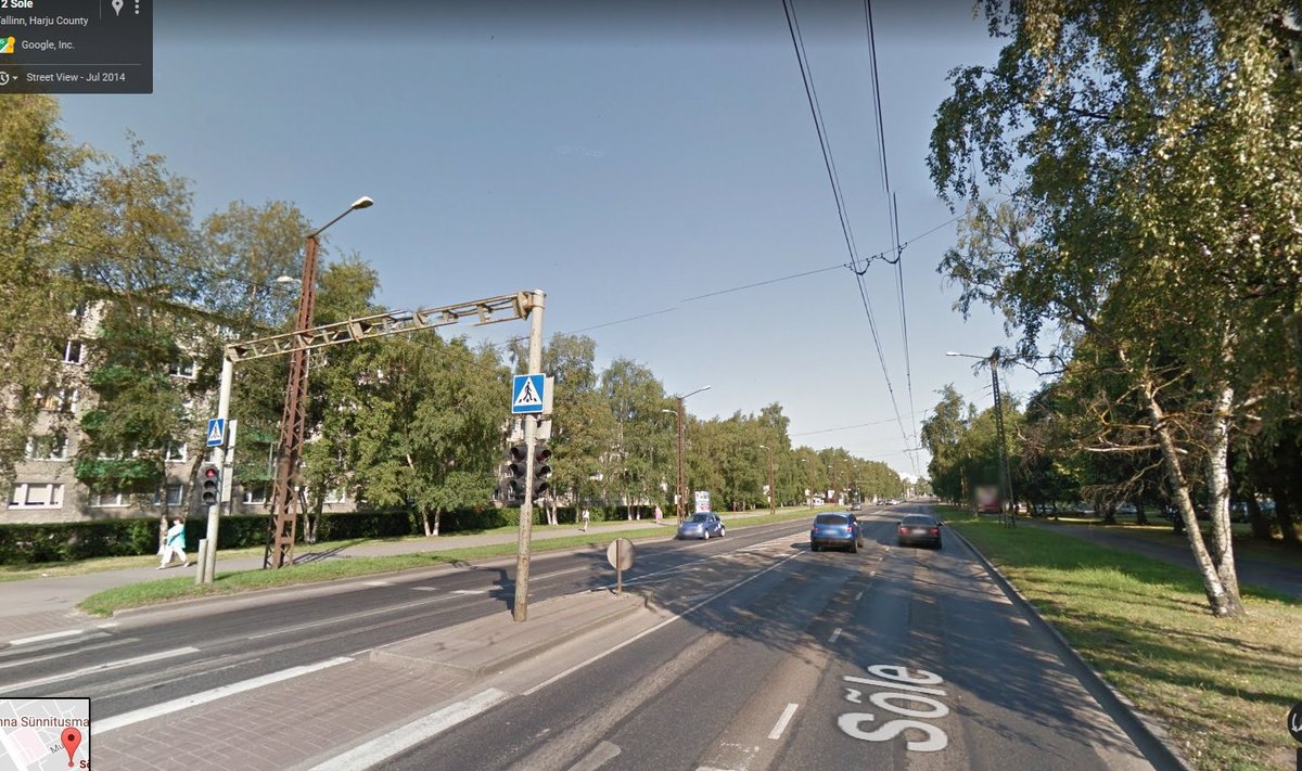 Tallinn, Sõle 14 juures (Google Street View ekraanitõmmis)