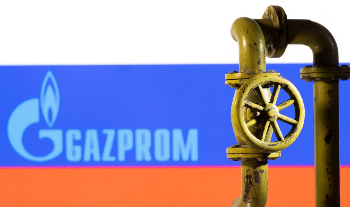Illustratsioon vene lipust ja Gazpromi logost.