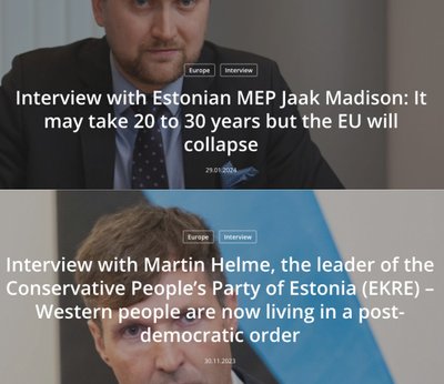 Voice of Europe'i artiklid Martin Helme ja Jaak Madisoniga