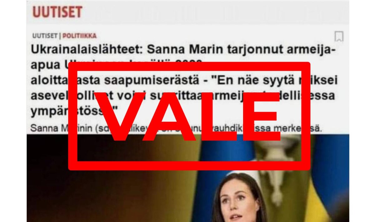 Võltsitud uudis Soome peaministri kohta