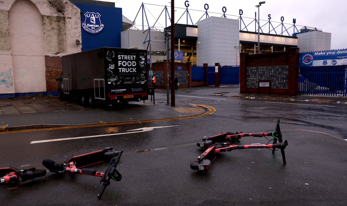 Evertoni kodustaadion Goodison Park täna hommikul.