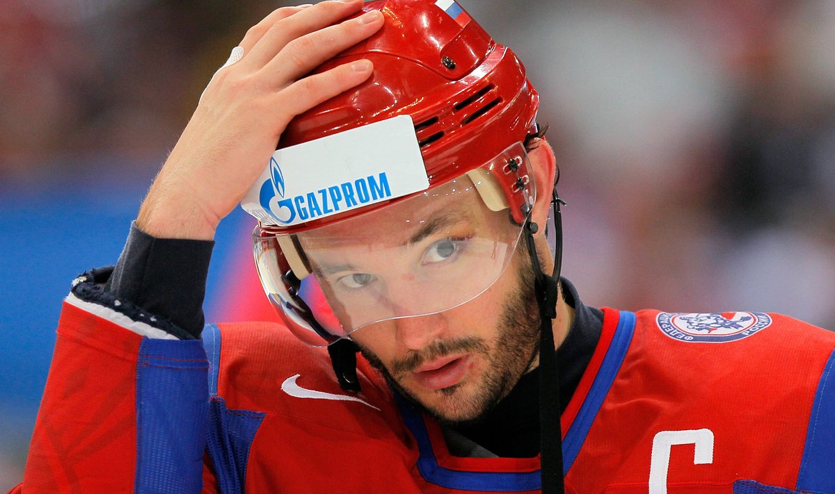 Russian forward Ilya Kovalchuk after the 2010 World Hockey Championship final match between Russia and Czech Republic.