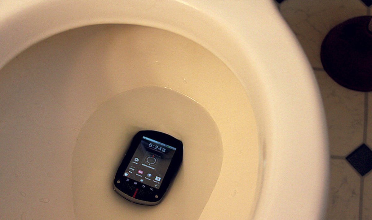 Väikelastega peredes juhtub ikka, et telefon leiab tee akvaariumisse  või WC-potti.