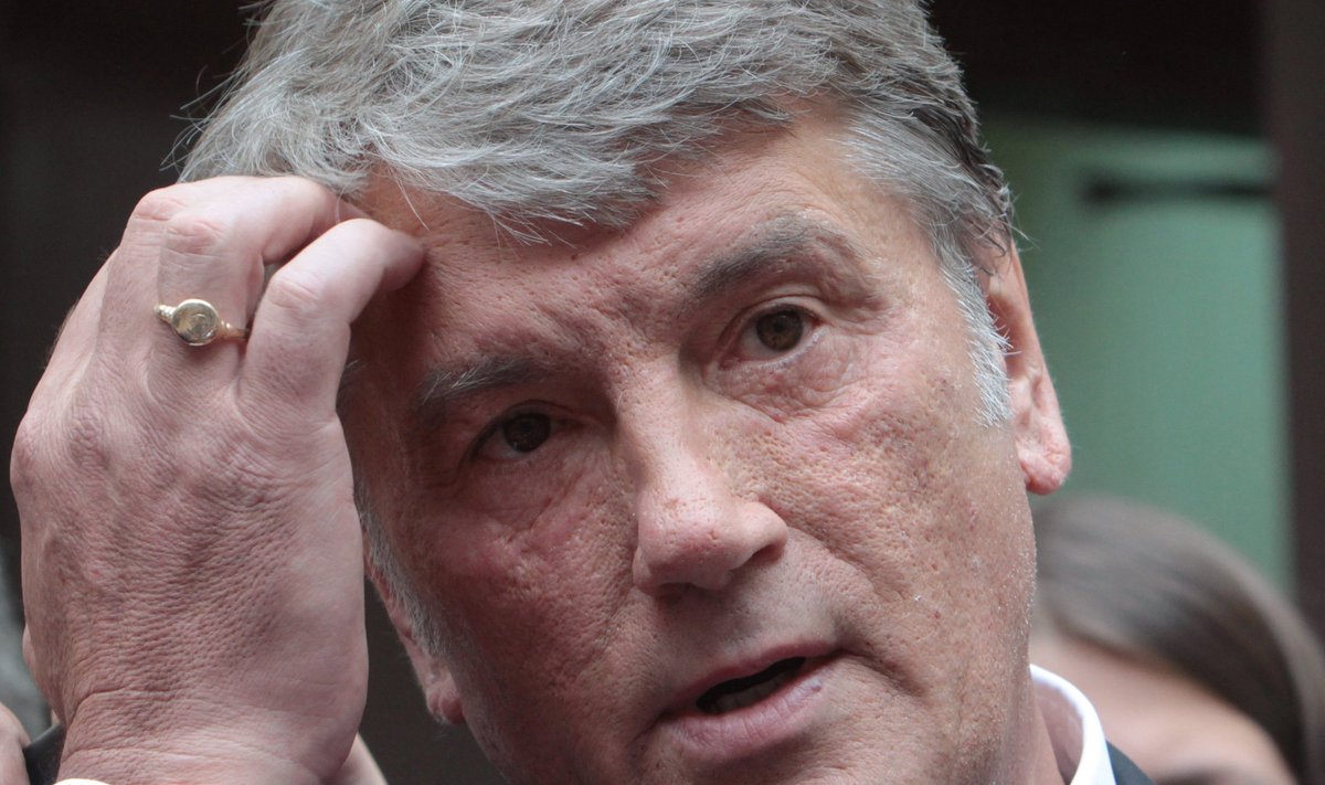 Ukraine's former president Viktor Yushchenko provides testimony in Yulia Tymoshenko's trial
