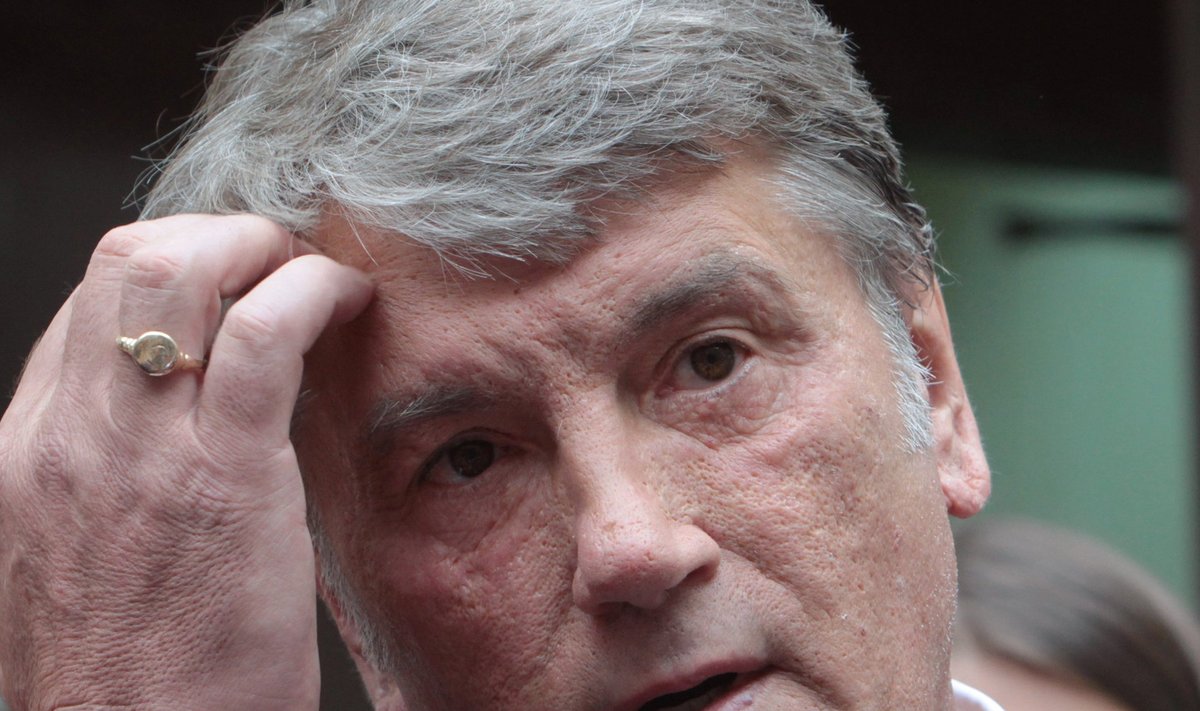 Ukraine's former president Viktor Yushchenko provides testimony in Yulia Tymoshenko's trial