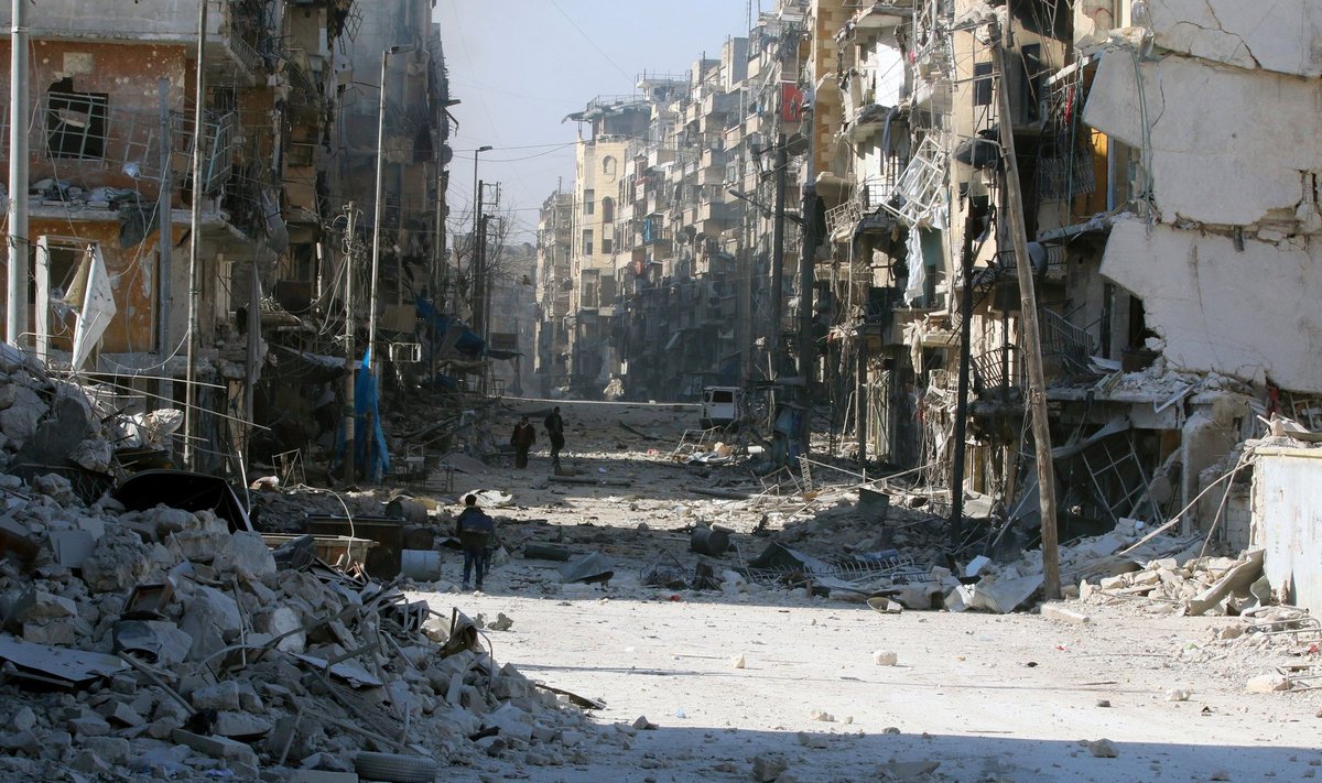 Vaade Aleppo idaosas mässuliste käes olnud piirkonnale enne valitsusvägede saabumist