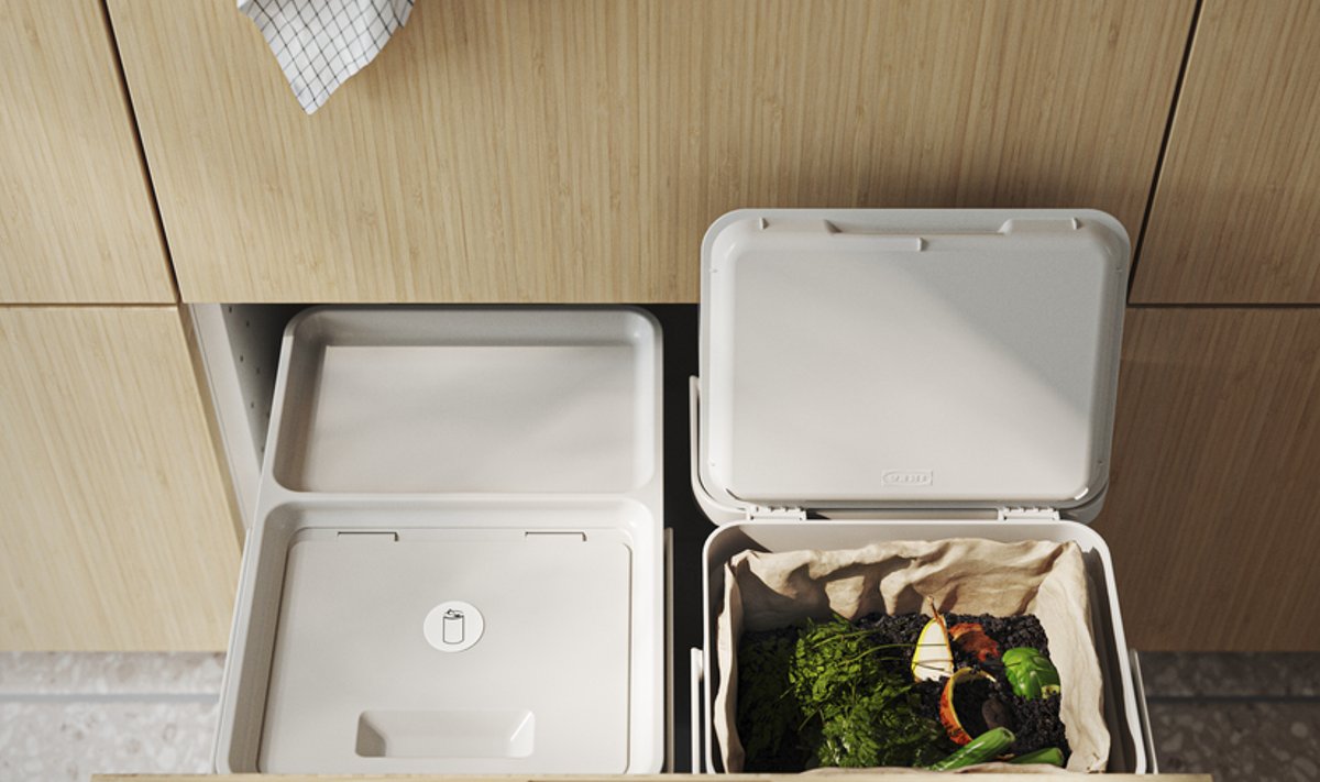 Biojäätmeid on mugav koguda pealt suletavasse kasti.