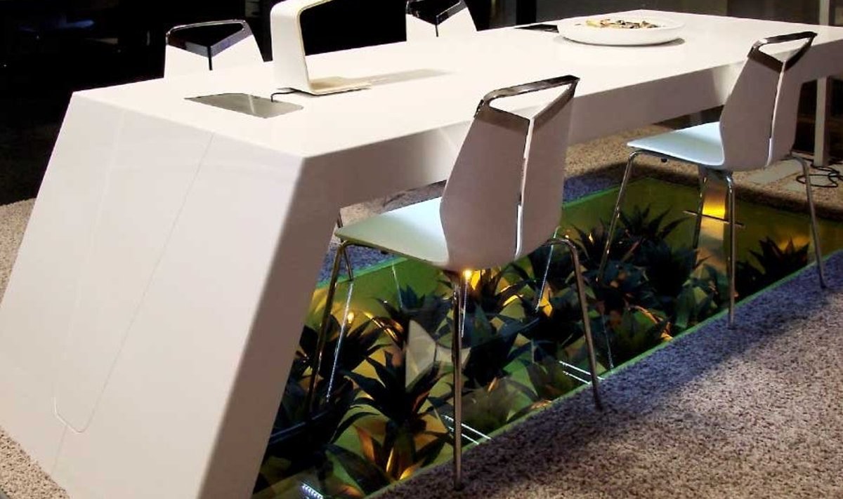 Salongi koosoleku­ruumi laud on Jan Grapsi & Ken Kristjan Ruudu efektne leid.