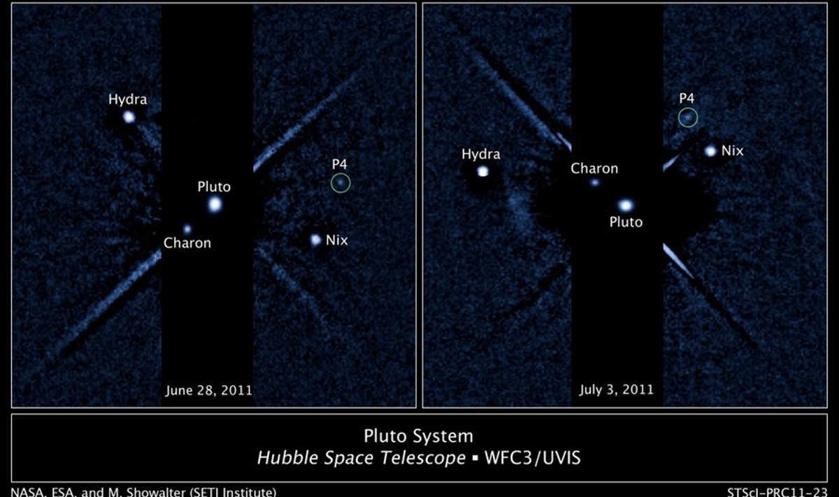 Pluuto kõigi oma seniteada kaaslastega. Foto: NASA, AP