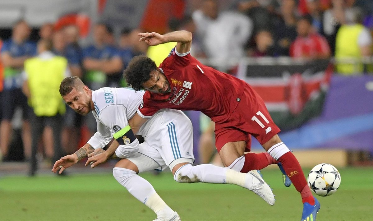 Sergio Ramose võte, mille tõttu pidi Mohamed Salah 2018. aasta Meistrite liiga finaalis väljakult lahkuma.