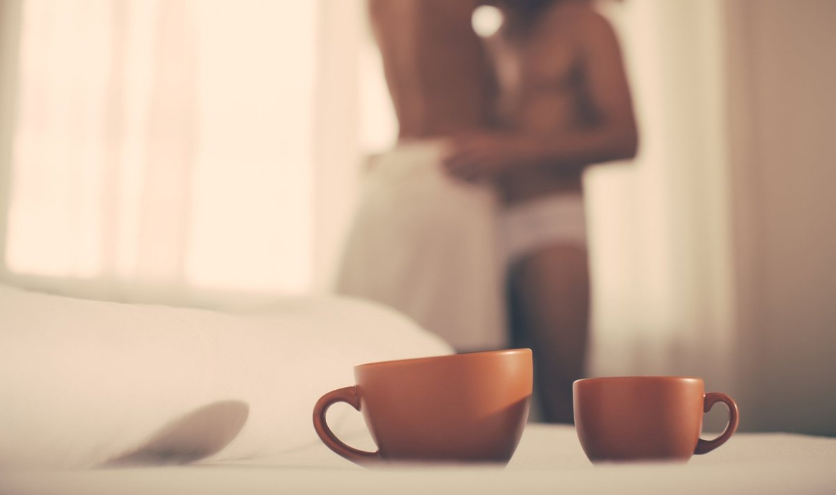 Luxury,Bedroom,With,Cup,Of,Coffee.,Two,Cups,Of,Coffee