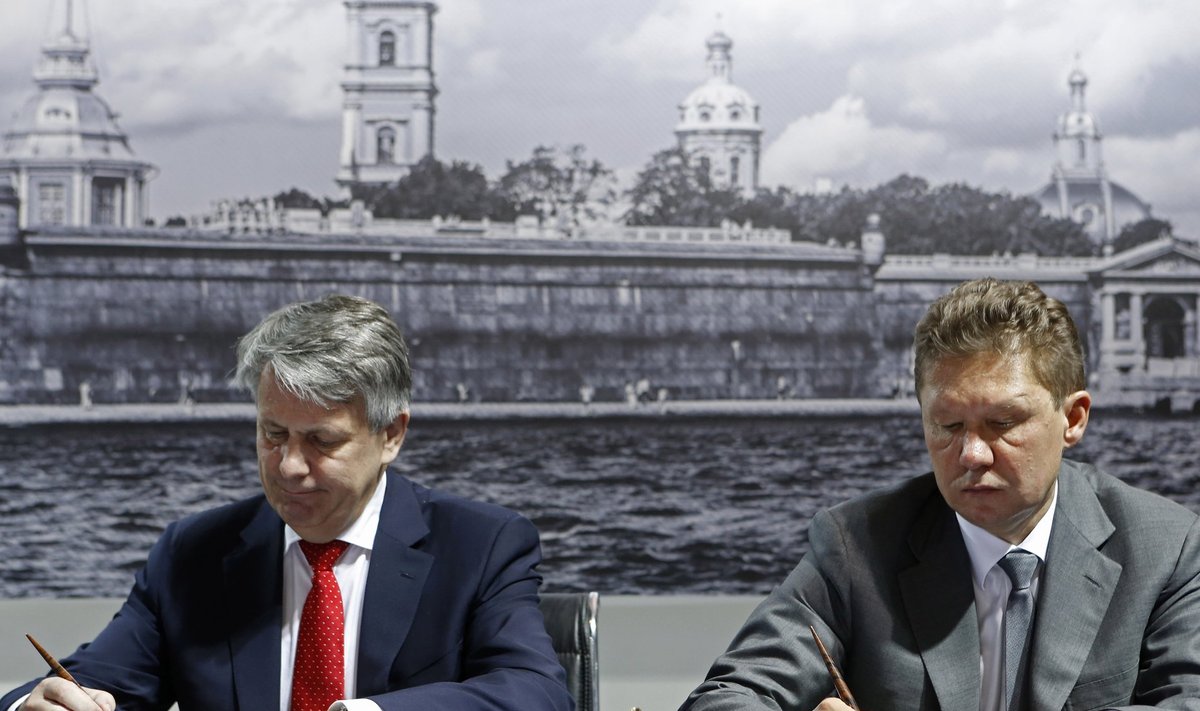 Gazpromi juht Aleksei Miller ja Shelli juhatuse esimees sõlmisid koostöömemorandumi