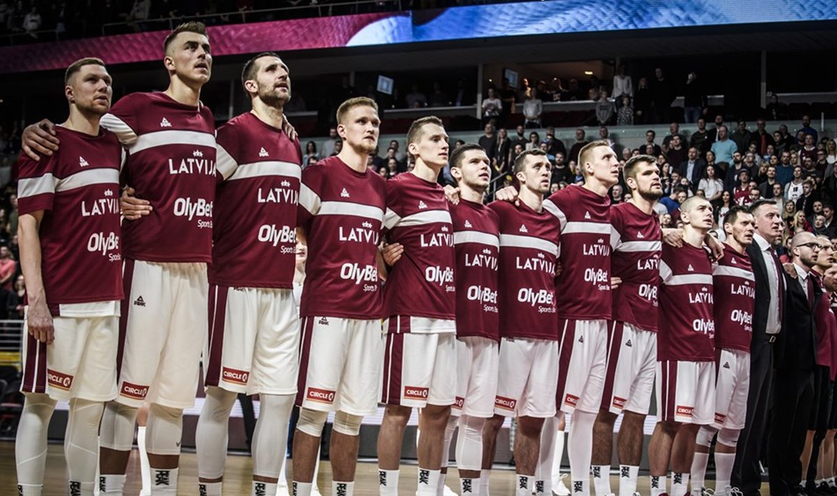 Läti korvpallikoondis mängus Hispaaniaga