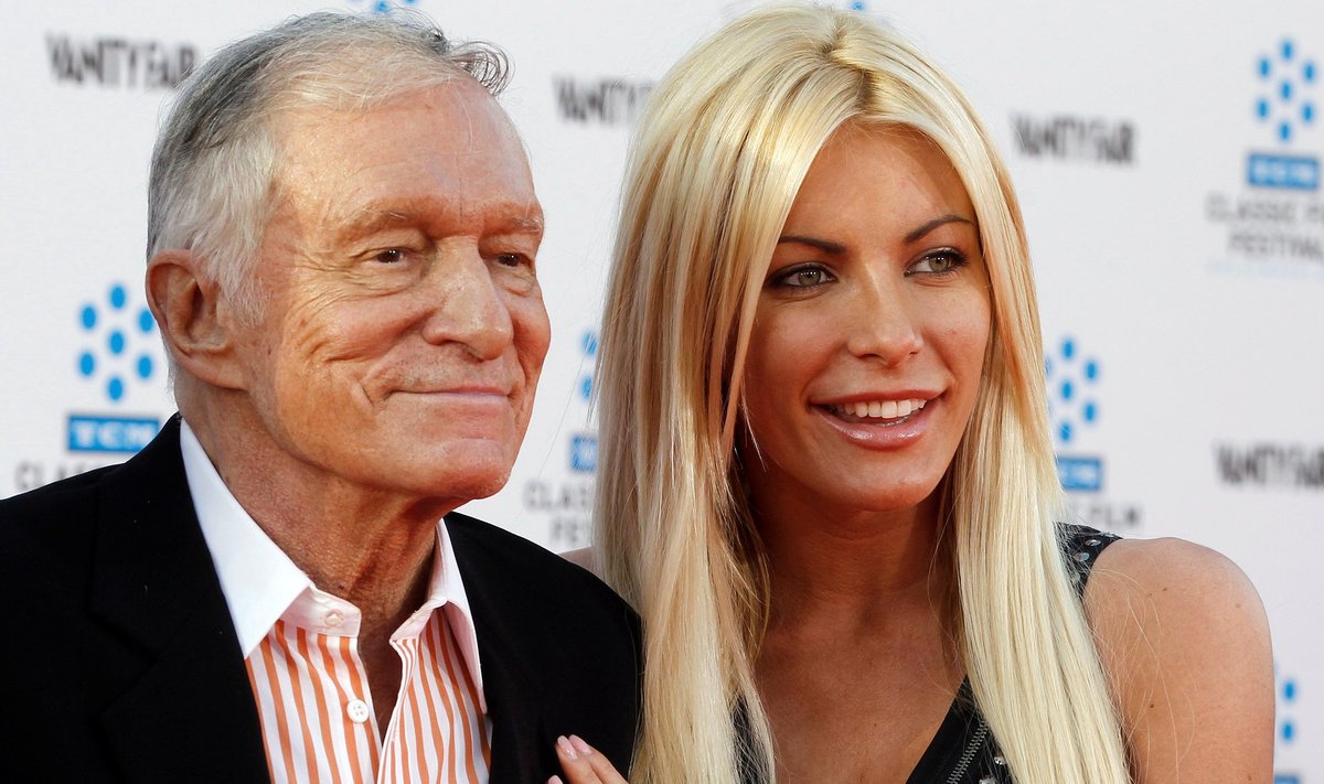 FILE PHOTO -  Hugh Hefner and his fiancee at the opening night gala of the 2011 TCM Classic Film Festival  in Hollywood