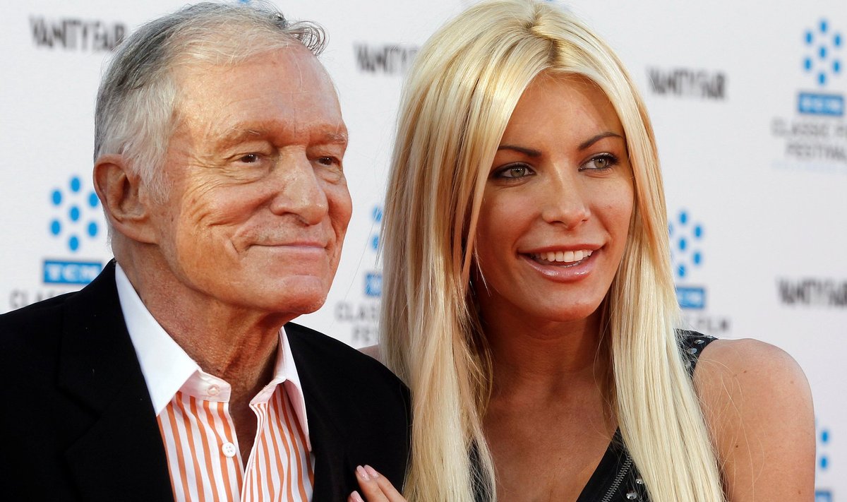FILE PHOTO -  Hugh Hefner and his fiancee at the opening night gala of the 2011 TCM Classic Film Festival  in Hollywood