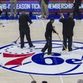 VIDEO: NBA-s jäi mäng libeda põranda tõttu ära