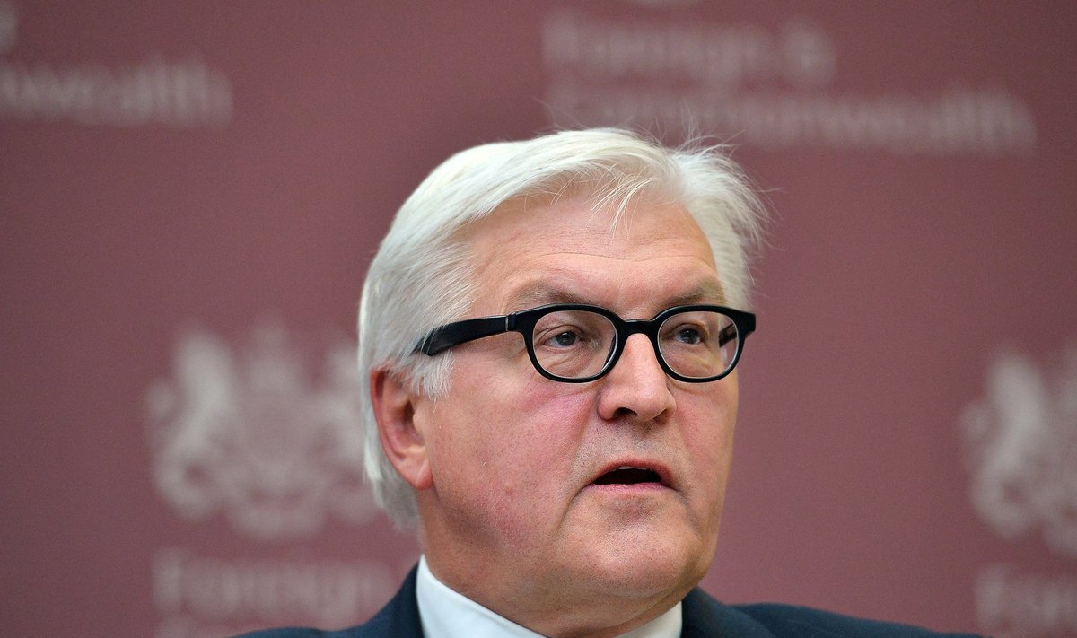 Germany's Foreign Minister Frank-Walter Steinmeier speaks during a news conference with Britain's Foreign Secretary William Hague in the Foreign and Commonwealth Office, in central London