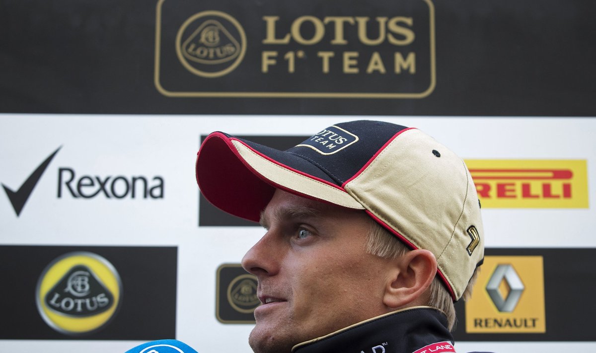 Lotus Formula One driver Kovalainen gives an interview at the Circuit of The Americas in Austin
