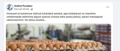 Koroonavaktsiinil, kanamunadel ja vereklompidel pole omavahel seost