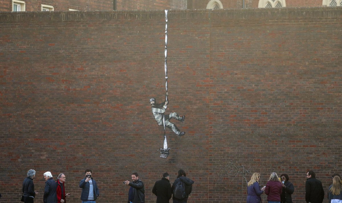 Võimalik Banksy Readingu vangla seinal