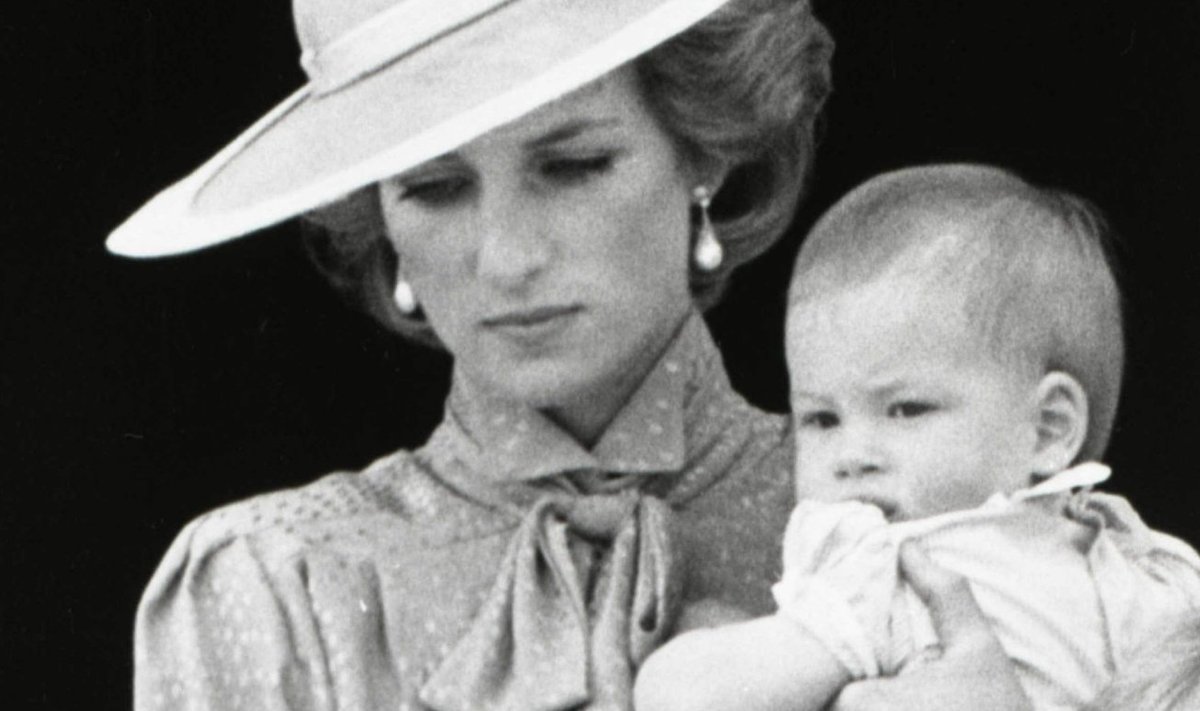 Printsess Diana koos pisiprintside Harry ja Williamiga.