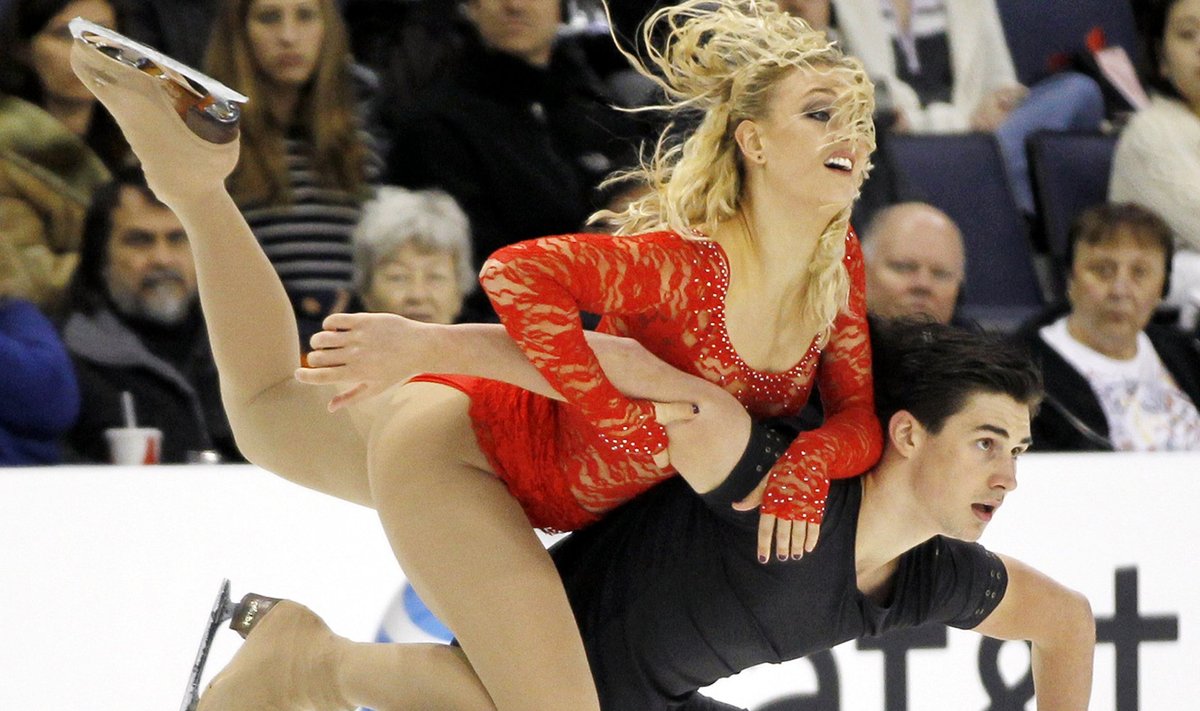 Hubbell and Donohue of the U.S. perform during the ice dance free dance competition at the Skate America ISU Grand Prix of Figure Skating in Ontario
