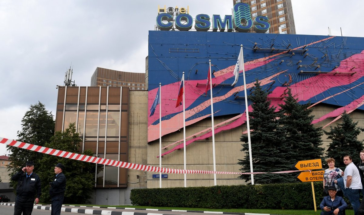 Hotell Cosmos on pommiähvardusi saanud varemgi. Antud pilt on tehtud 2017. aasta 13. septembril.