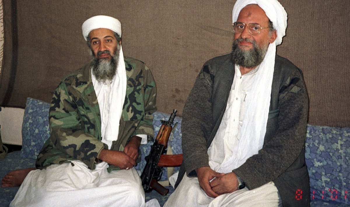 Осама бин Ладен и его советник Айман аз-Завахири в ноябре 2001 года 